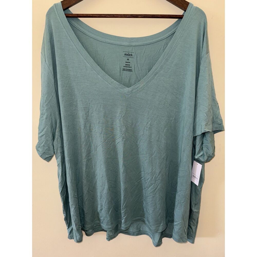 NWT Auden Cloud Knit 2-Piece Pajama Set Sage Green 4X V-Neck Top & Pants - Picture 11 of 16